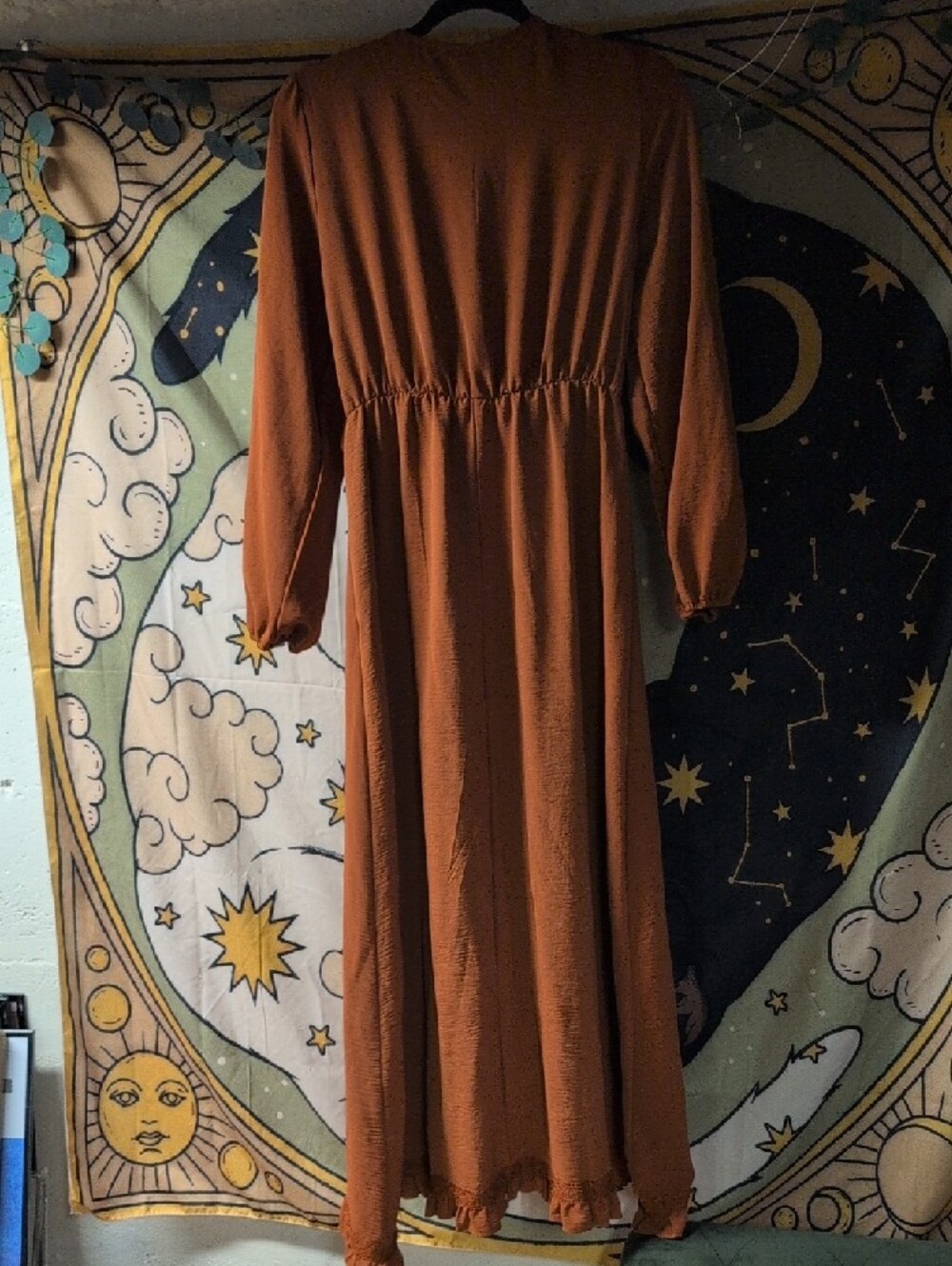 Simplee Apparel Rust Orange Ruffle Maxi Dress - Picture 2 of 2